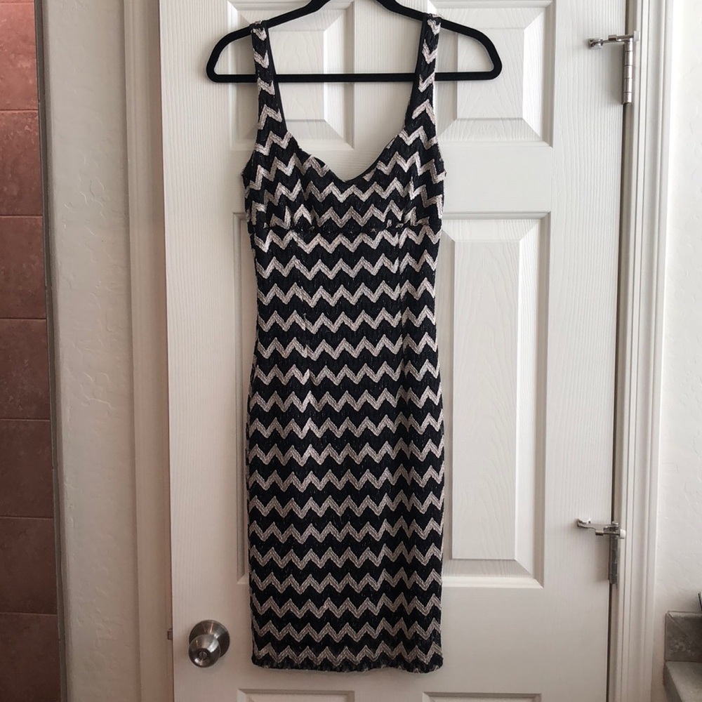 Black and Champagne Cocktail Dress